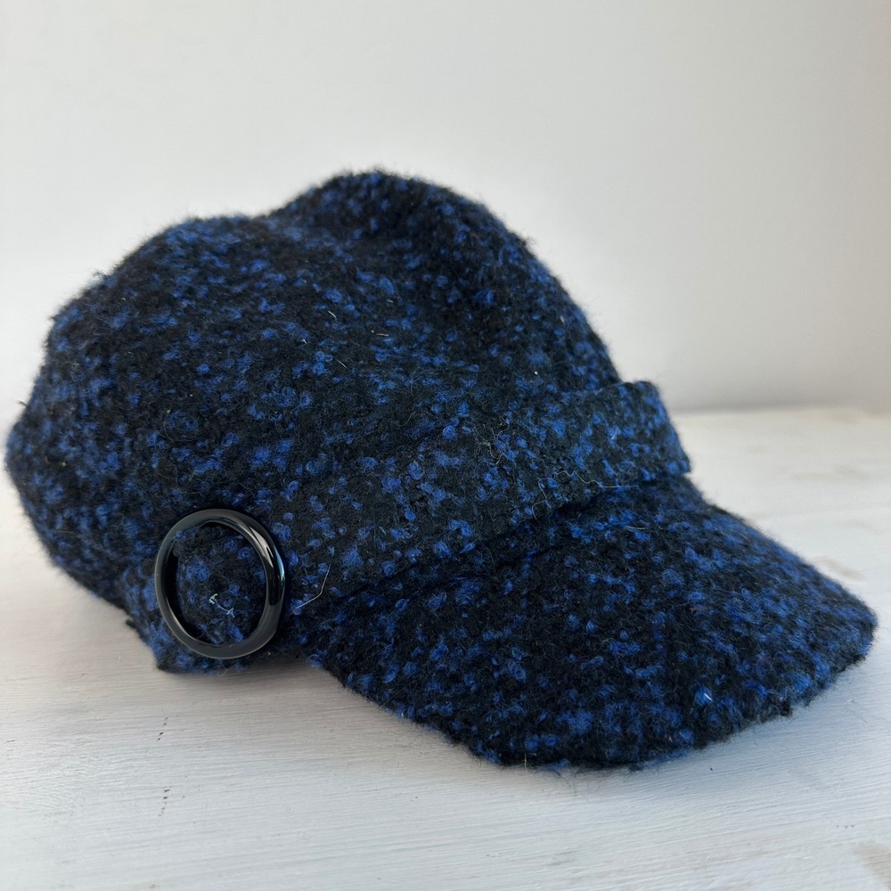 Scala Newsboy Cap Womens One Size BMLW683-ASST Blue Black Boucle Buckle Hat